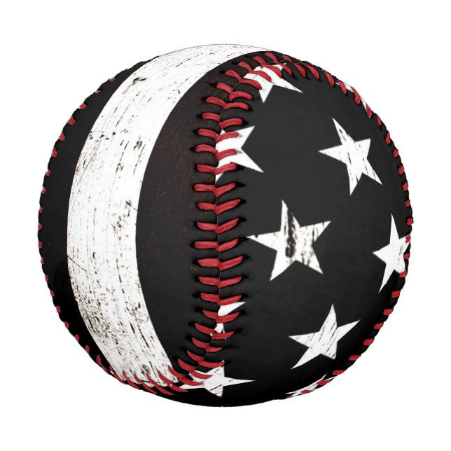 Balle De Baseball Black Grunge American Flag 2 (Angle)