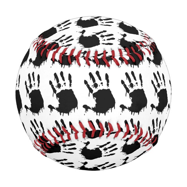 Balle De Baseball Black Handprints Basball (Devant)