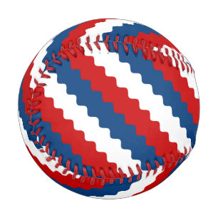 Balle De Baseball Bleu Rouge Bleu Grandes Vagues