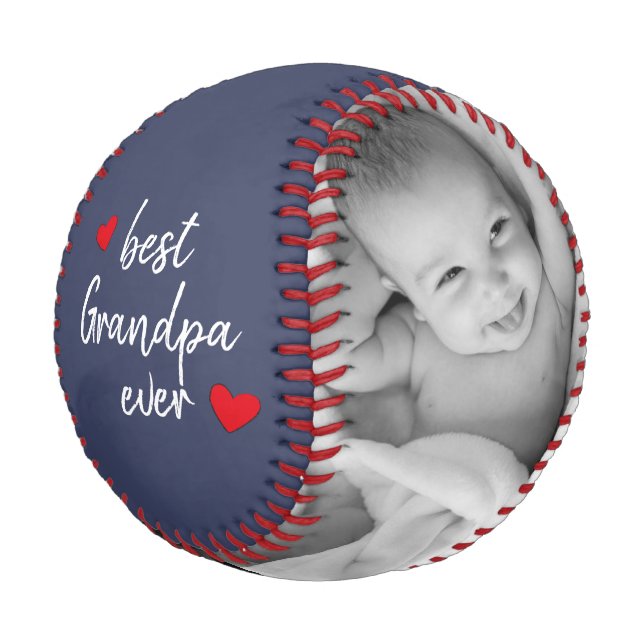 Balle De Baseball Blue Best Pappa Ever 2 Photo personnalisée (Angle)