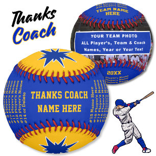 Balle De Baseball Blue Gold Personnalisé Photo Bal De Baseball, Ent