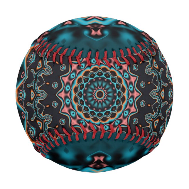 Balle De Baseball Boho coloré Mandala (Devant)