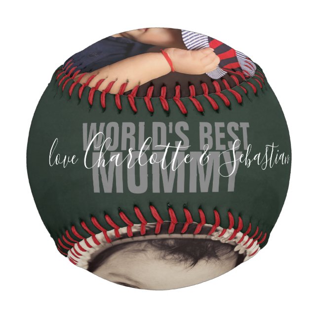 Balle De Baseball Bonne Fête des mères Mondes personnalisés Meilleur (Dos)