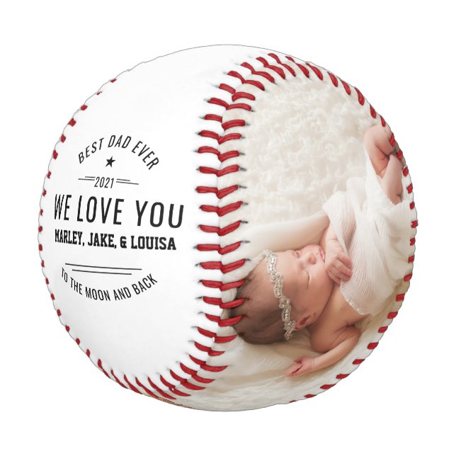 Balle De Baseball Bonne Fête des pères Custom Photo Baseball (Angle)