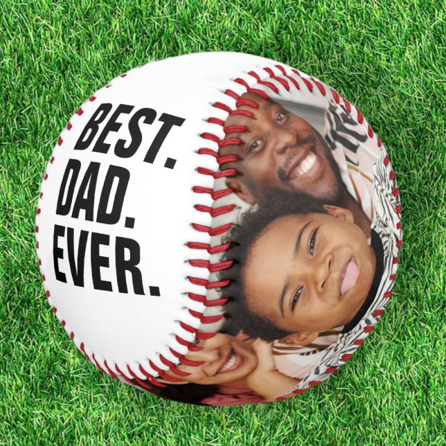 Balle De Baseball Bonne Fête des pères Meilleur Papa Jamais Personna (Happy Fathers Day Best Dad Ever Personalized Baseball from Ricaso. For the sports fan daddy)