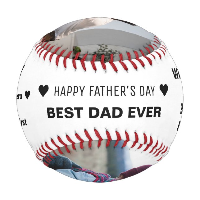 Balle De Baseball Bonne Fête des pères Personnalisée Photos, Citatio (Devant)