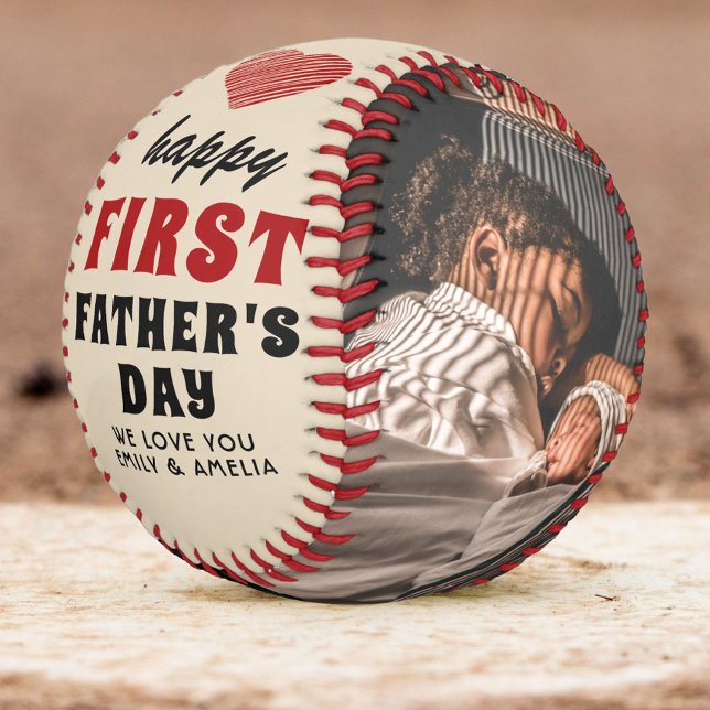 Balle De Baseball Bonne première Fête des pères Red Heart 2 Photo (Créateur téléchargé)