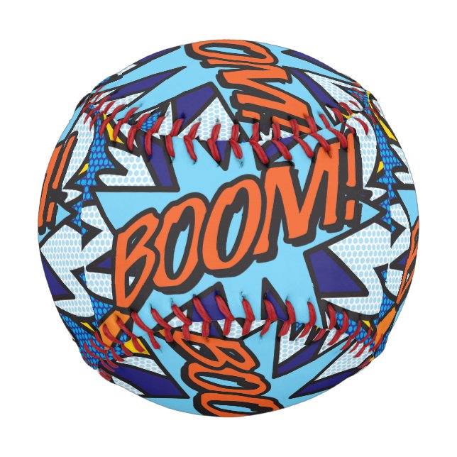 Balle De Baseball BOOM Fun Retro Comédie Livre Pop Art (Devant)