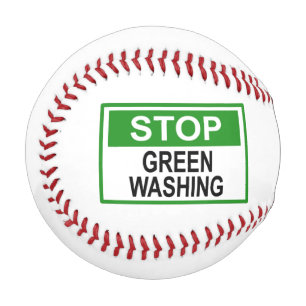 Balle De Baseball Bouton du panneau Arrêter le lavage au vert