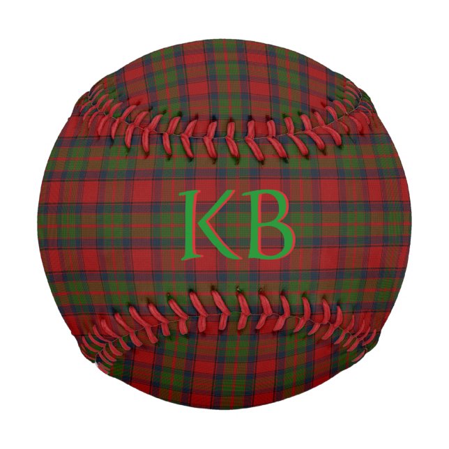 Balle De Baseball Buccleuch Official Tartan avec monogramme / nom (Devant)