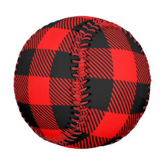 Balle De Baseball Buffalo Check Rouge et Noir Lumberjack Plaid Decor