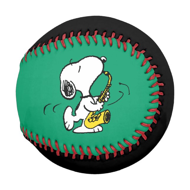 Balle De Baseball cacahuètes | Lecteur Snoopy Saxophone (Devant Droite)