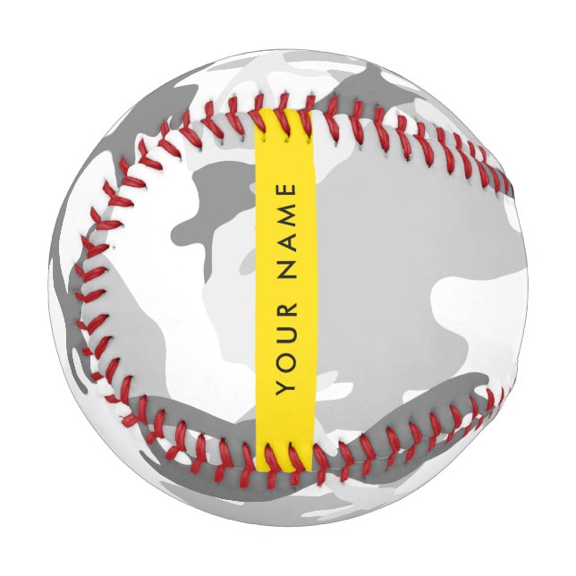 Balle De Baseball Camouflage gris neige d'hiver Votre nom Personnali (Devant Gauche)