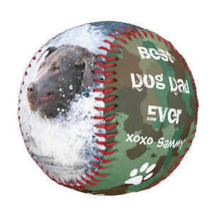 Balle De Baseball Camouflage Meilleur Papa Chien Photo Fête des Père