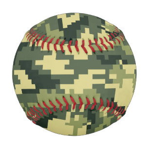 Balle De Baseball Camouflage numérique en bois à 8 bits / Camo