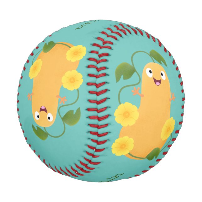 Balle De Baseball Caricature citrouille gourde en beuret joyeux (Angle)