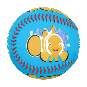 Balle De Baseball Caricature d'anénome de poisson clown joli