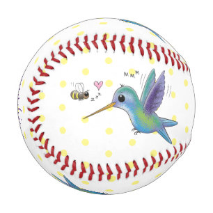 Balle De Baseball Caricature de colibri d'abeille mignonne