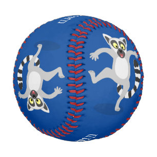 Balle De Baseball Caricature de danse lémurienne en anneau mignon