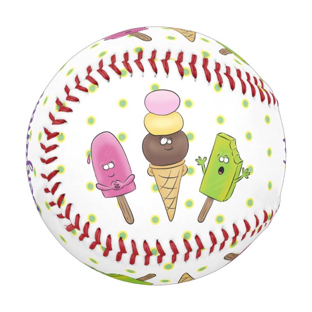 Balle De Baseball Caricature drôles de glace popsicle dessin animé t (Devant Gauche)