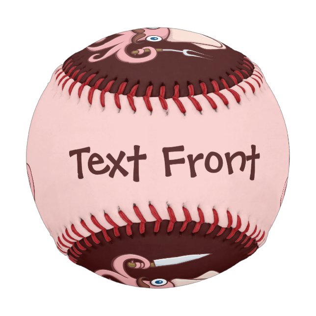 Balle De Baseball Caricature du chef calmar (Devant)