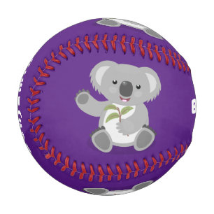 Balle De Baseball Caricature joyeux koala agitant