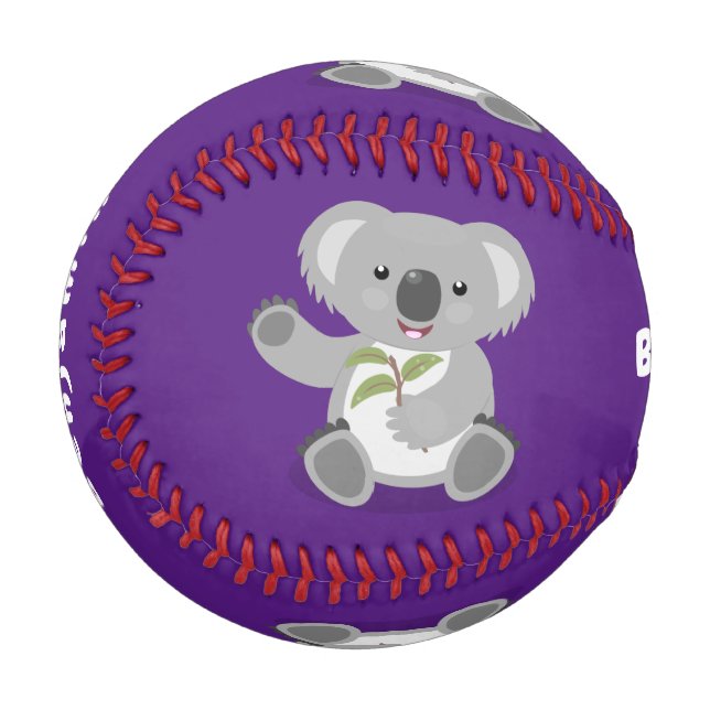 Balle De Baseball Caricature joyeux koala agitant (Devant Gauche)