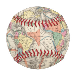 Balle De Baseball Carte Atlas mondial avec courants et alizés