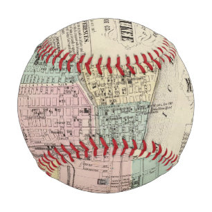 Balle De Baseball Carte de la ville de Milwaukee, Milwaukee Co