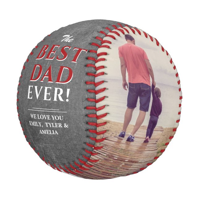 Balle De Baseball Chalkboard Meilleur Papa Jamais Photo Collage (Angle)