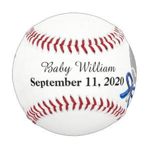 Balle De Baseball Chien de naissance de bébé statistiques Bleu Arg