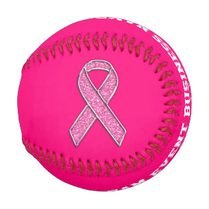 Balle De Baseball Chrome Personnalisé Comme Pink Ribbon Sensibilisa