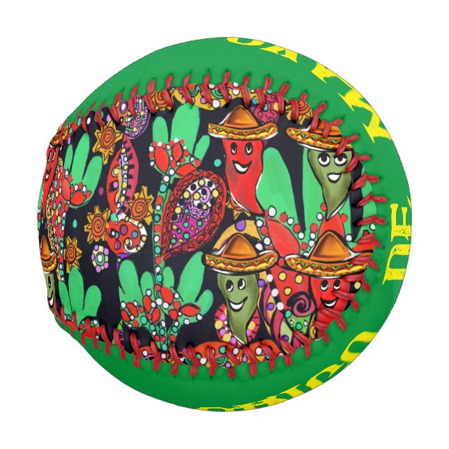 Balle De Baseball Cinco de Mayo Peppers (Devant Droite)