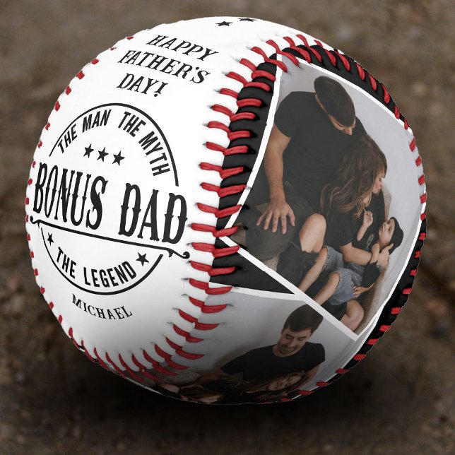 Balle De Baseball Citation de papa Bonus Moderne & 4x Photo (Créateur téléchargé)