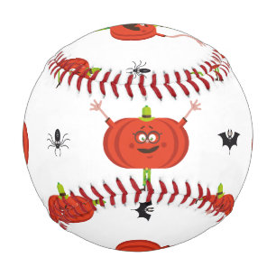 Balle De Baseball Citrouilles d'halloween mignonnes, araignée et mot