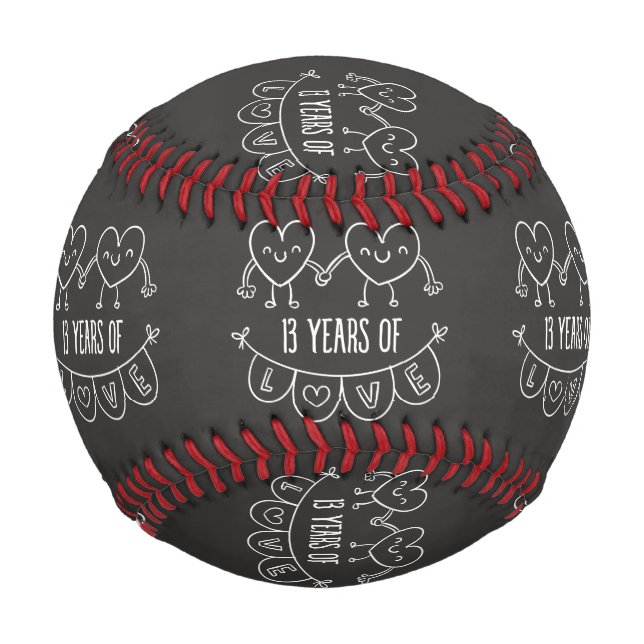 Balle De Baseball Coeurs de la calèche du 13e anniversaire (Devant)