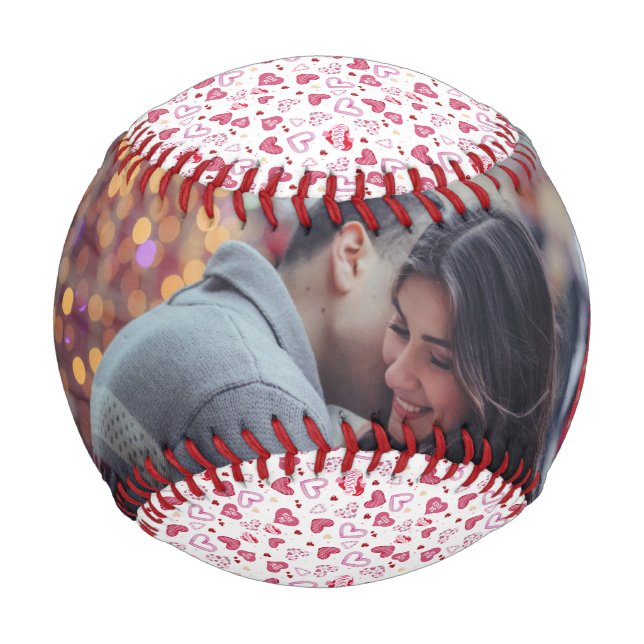 Balle De Baseball Coeurs roses Motif Valentine's Day Baseball (Devant)