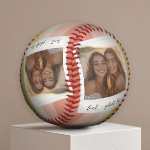 Balle De Baseball Collage de photos Instagram avec bandes colorées