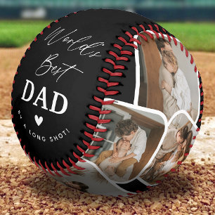 Balle De Baseball Collage Multi Photo Moderne Meilleur Papa du Monde