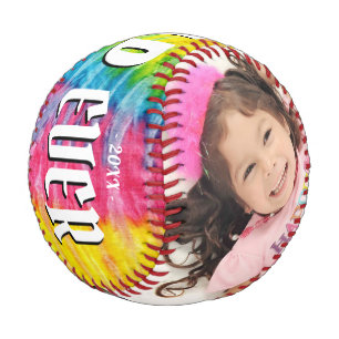 Balle De Baseball Coloré Meilleur Papa 2 Photos Fête des Pères