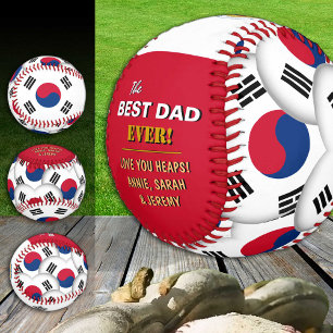 Balle De Baseball Corée du Sud meilleur papa, pères patriotes, drape