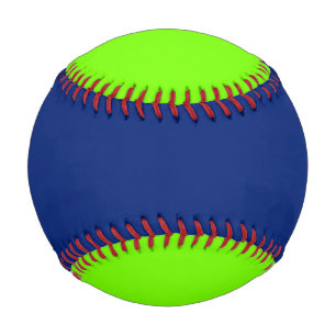 Balle De Baseball couleur solide bleu foncé et vert néon
