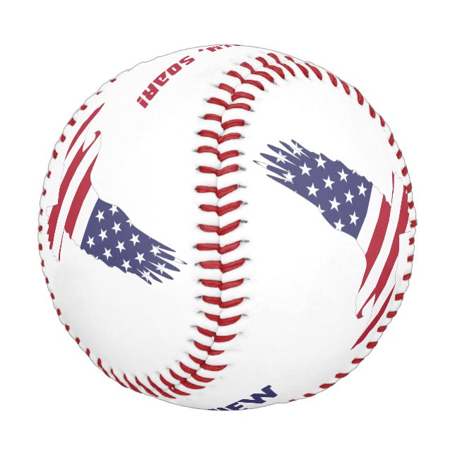Balle De Baseball Coutume patriotique d'aigle rouge blanc et bleu (Angle)