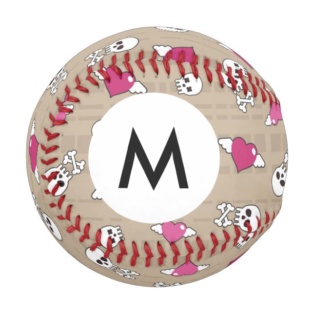Balle De Baseball Crânes de monogramme (Devant Gauche)