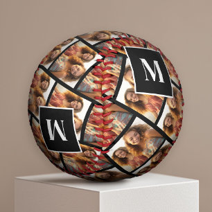 Balle De Baseball Créer un collage photo personnalisé - 1 monogramme