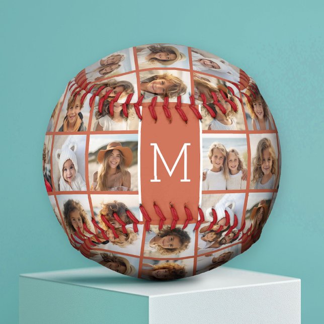 Balle De Baseball Créez Votre Propre Collage Photo Insta Terra Cotta (Custom Photo Baseball)