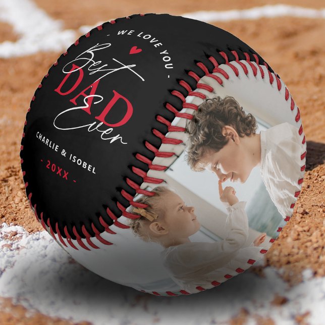 Balle De Baseball Créez votre propre photo 'Best Papa Ever' 2 (Créateur téléchargé)