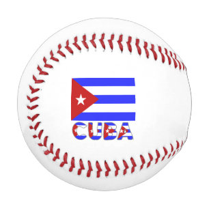 Balle De Baseball Cuba et Drapeau Cubain Bleu Clair Personnalisé