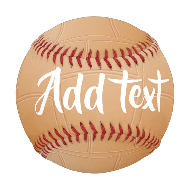 Balle De Baseball Cuir brun monogramme texturé (Devant)