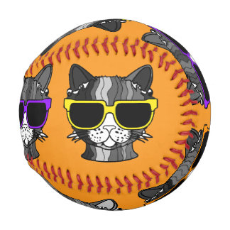 Balle De Baseball Cute Cats with Sunglasses